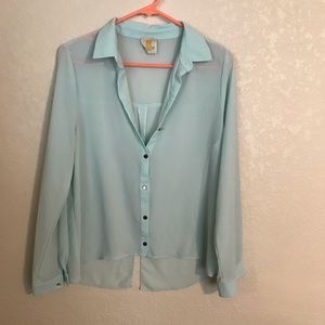 SS baby blue blouse